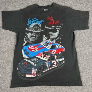 Nascar T Shirt‎ Men’s Medium Black Earnhardt Petty 7 & 7 Winston Cup Champions